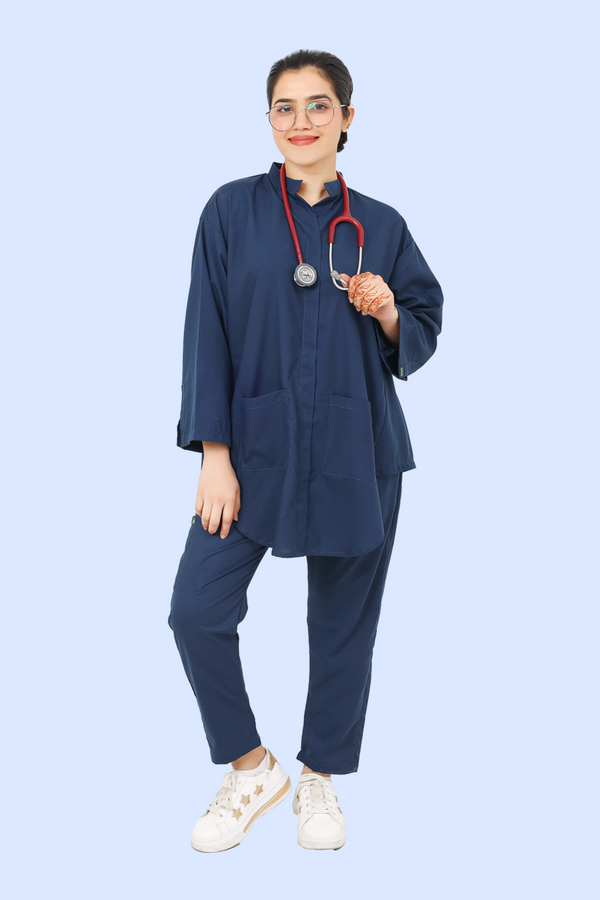 Women Navy Blue Scrub - Baggy Style