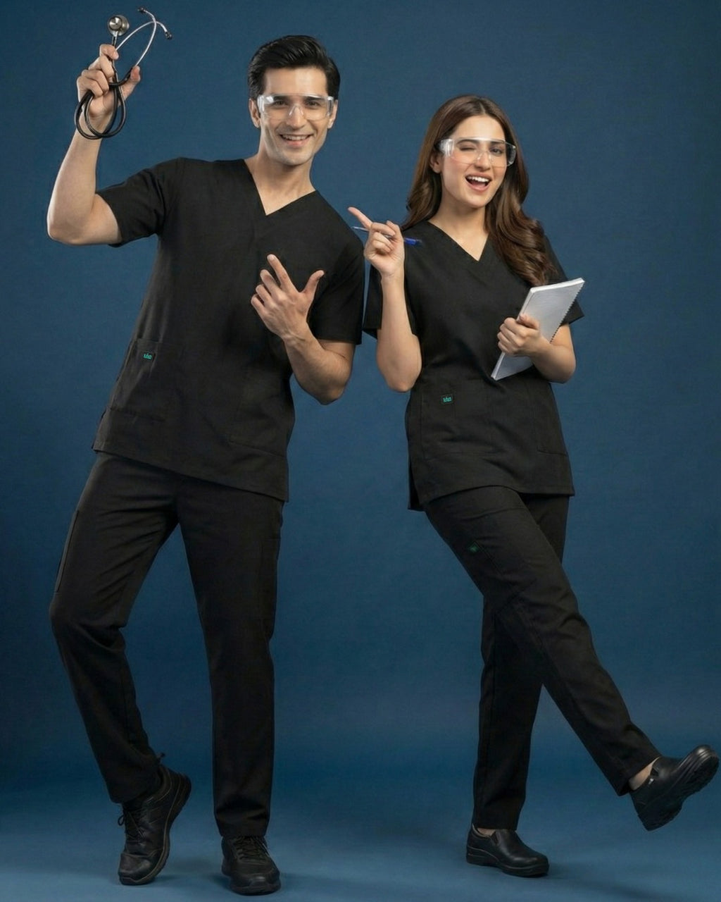 Black Scrub Suit – Unisex Medical Uniform