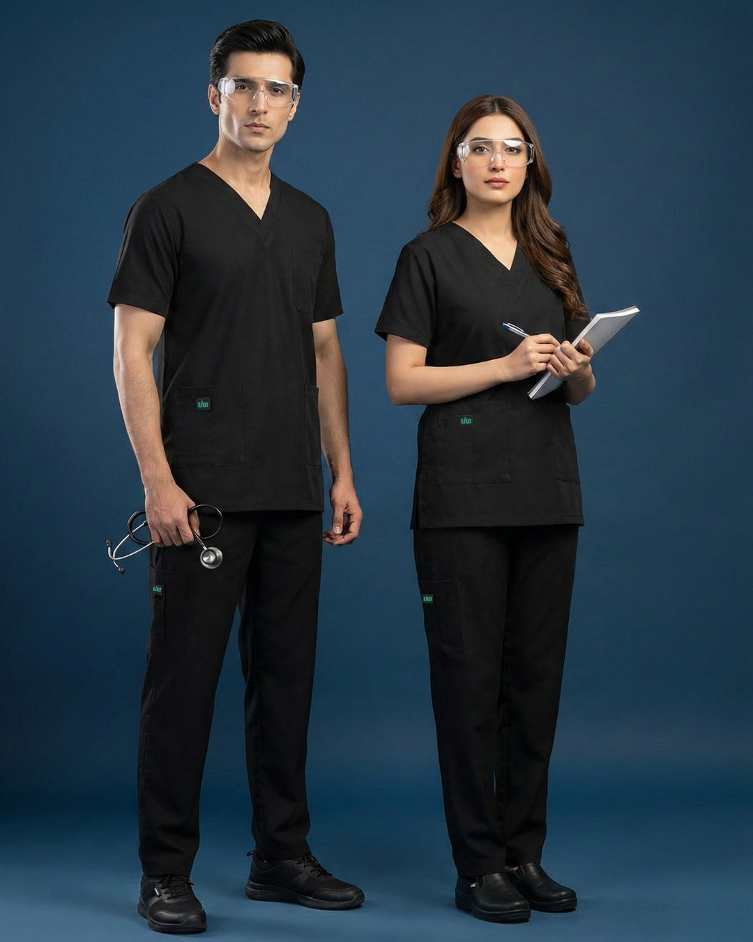 Black Scrub Suit – Unisex Medical Uniform