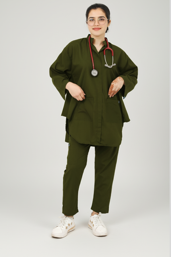 Women Olive Scrub - Baggy Style