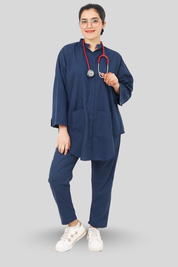 Women Navy Blue Scrub - Baggy Style